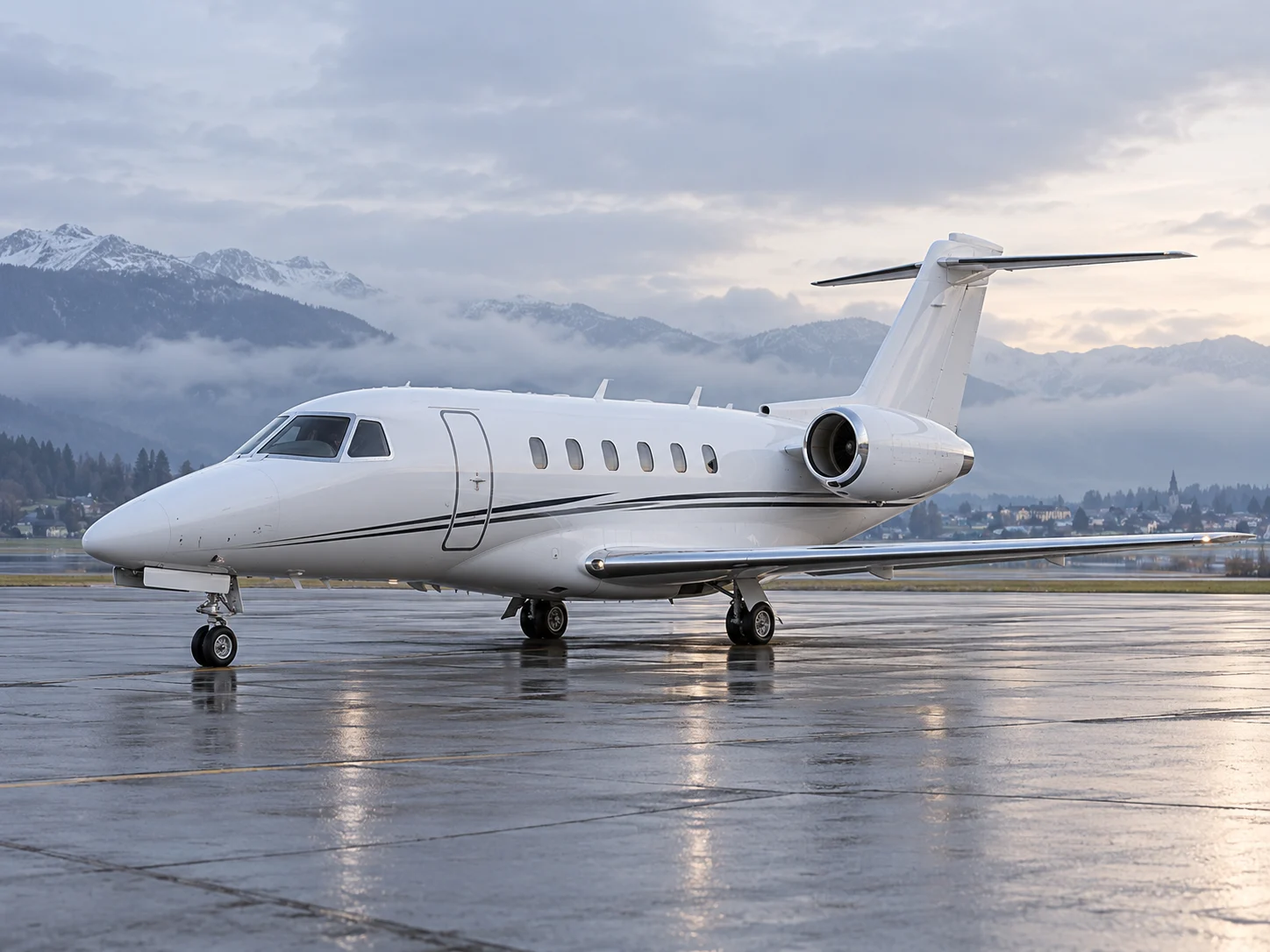 Illustrative business jet; not a photograph of the named model