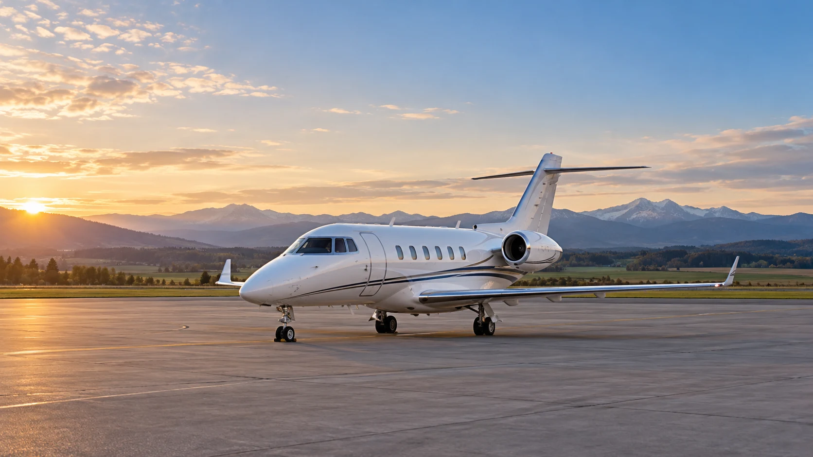 Illustrative business jet; not a photograph of the named model